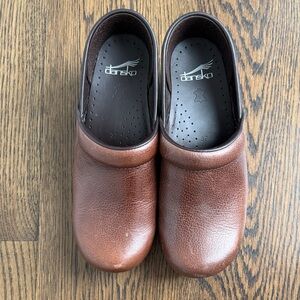 Dansko Rich Brown Leather Slip-Ons